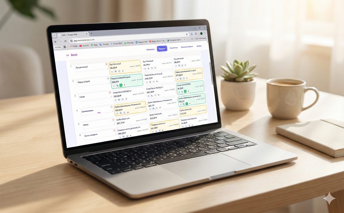 Дашборд iiRest для контроля закупки и сравнения цен поставщиков